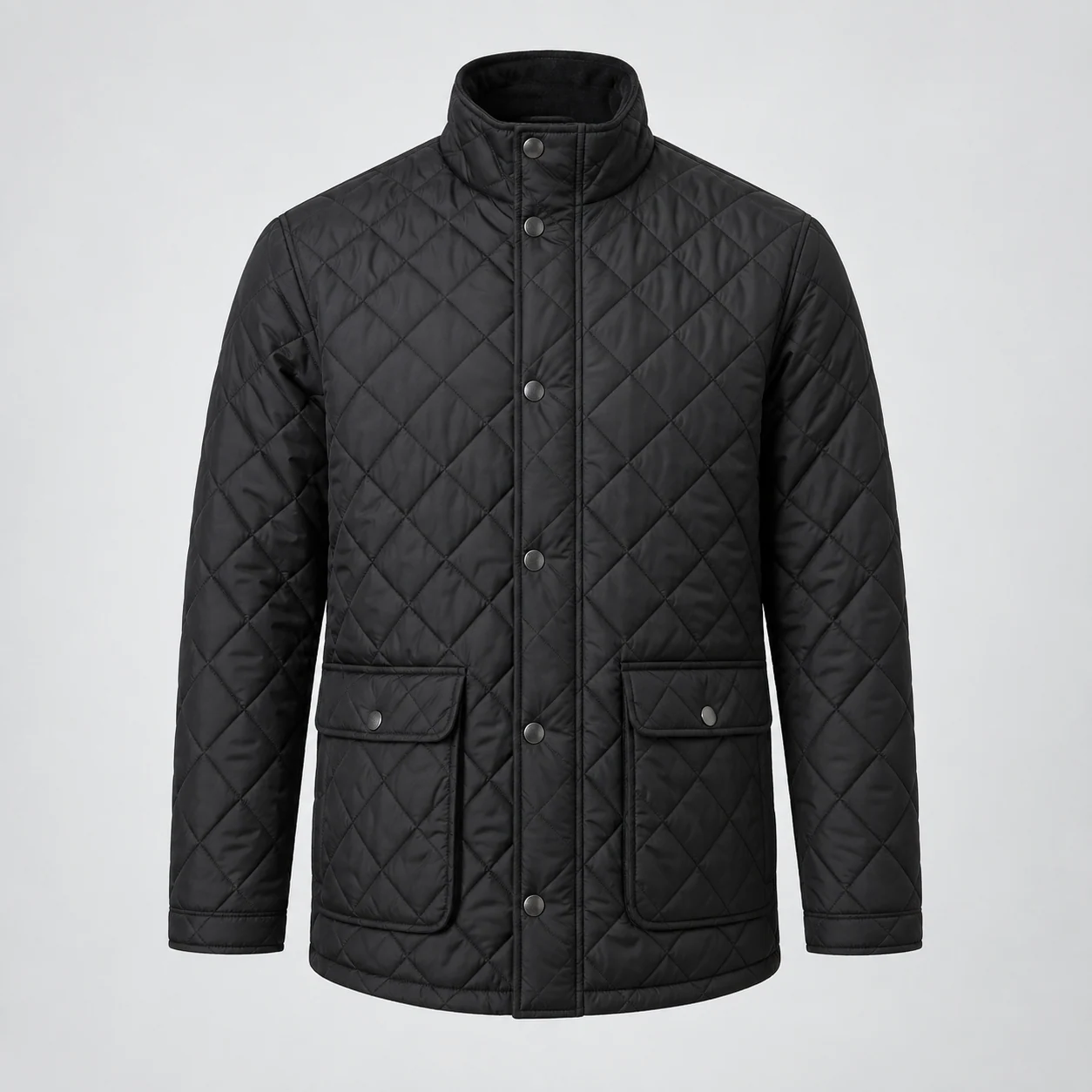 Ashby Quilted Coat in black, clothing product photograph