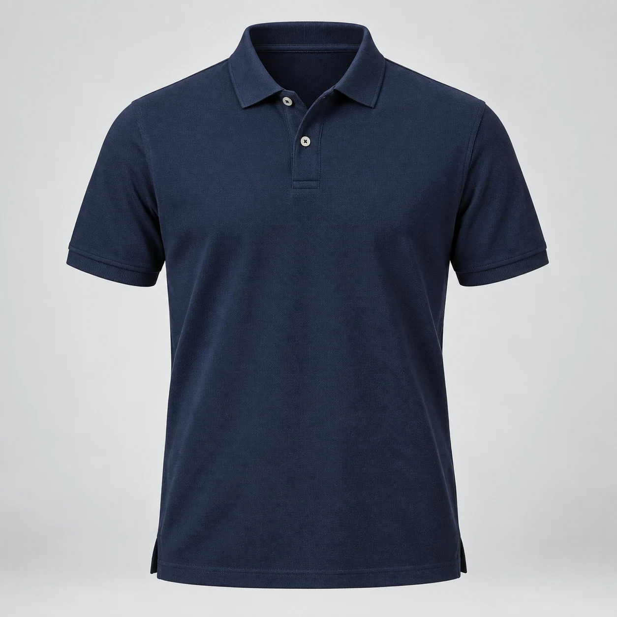 Atlas Pique Polo in navy, clothing product photograph