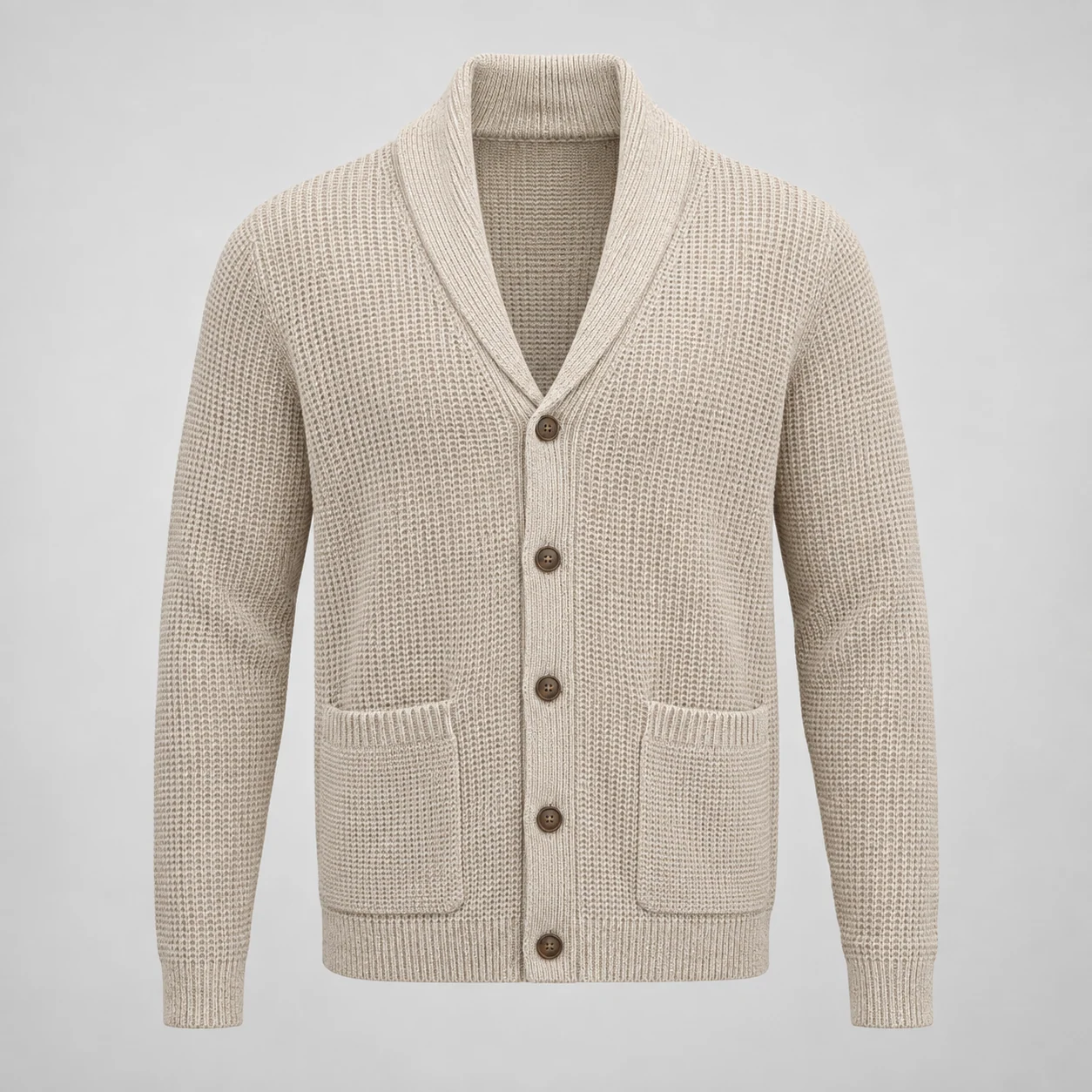 Cove Textured Cardigan in oat, clothing product photograph