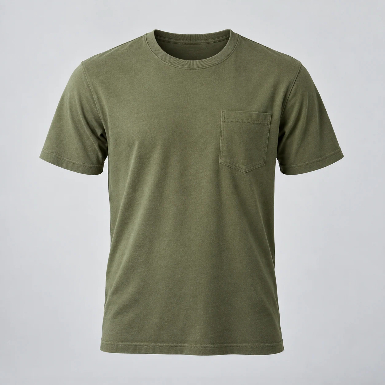 Field Pocket Tee in olive, clothing product photograph