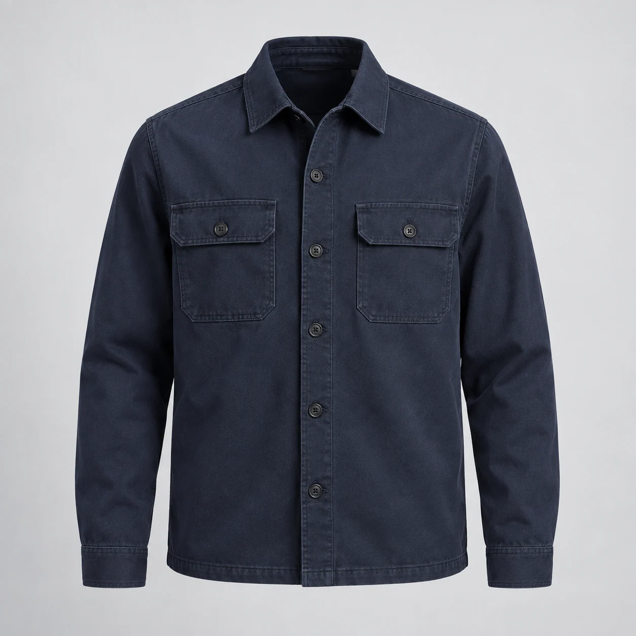 Forge Cotton Overshirt in navy, clothing product photograph