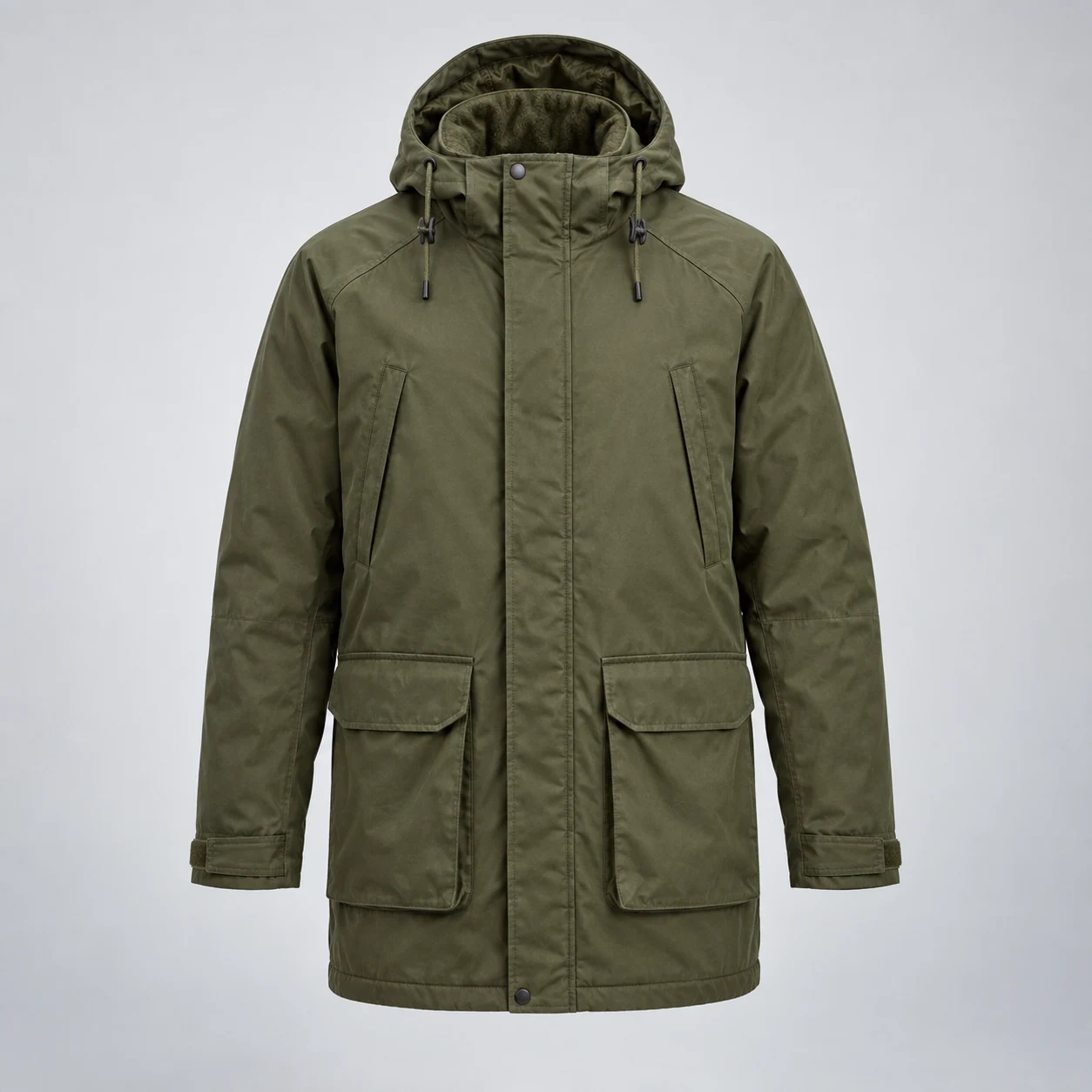 Moorland Parka in olive, clothing product photograph