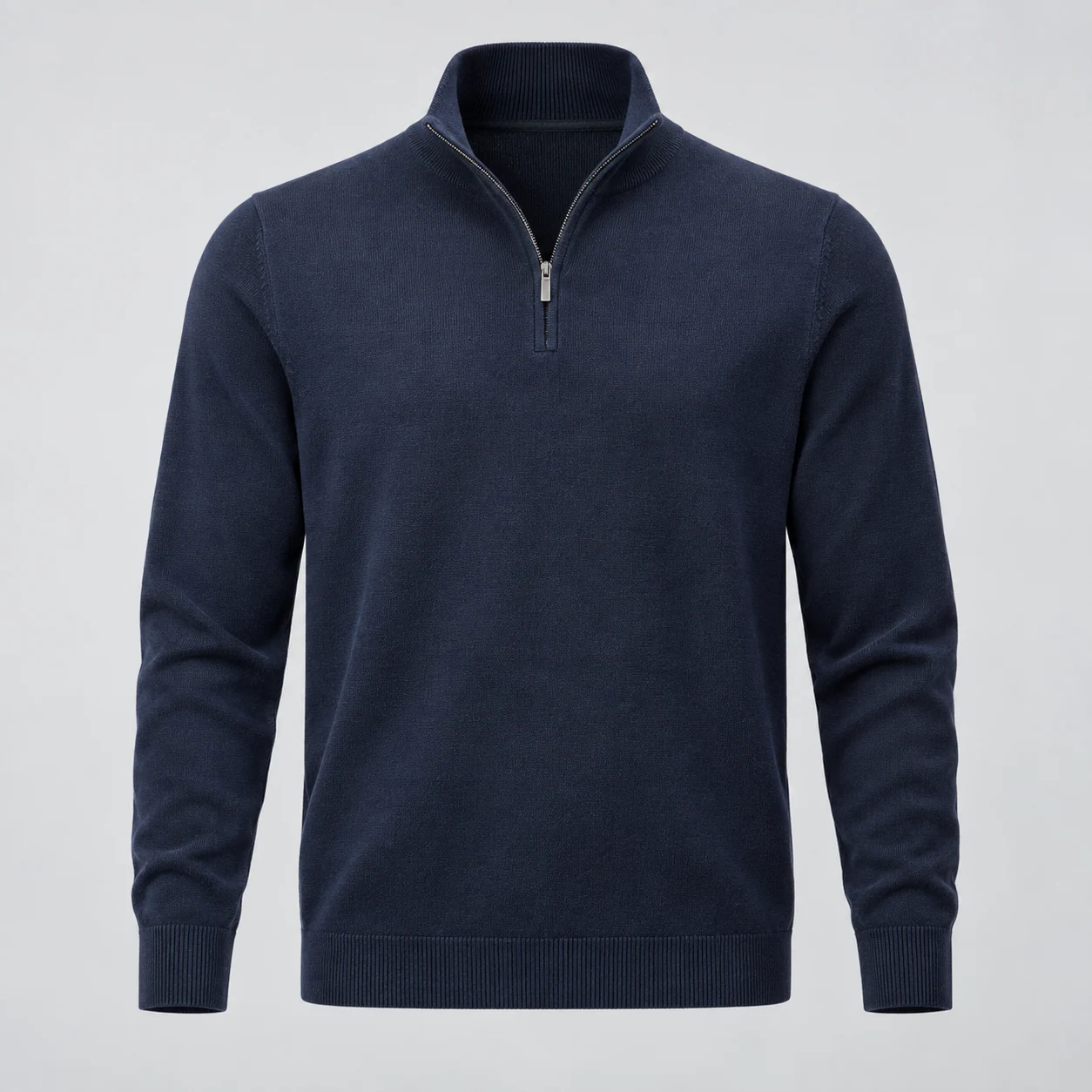 Warren Quarter-Zip Knit in navy, clothing product photograph